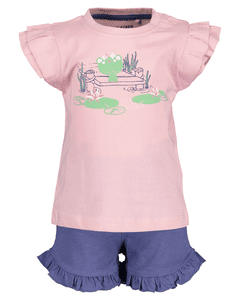 Girls Set med 2 T-shirt + shorts rosa
