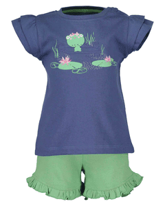 Girls 2er Set T-Shirt + Shorts Jeansblau