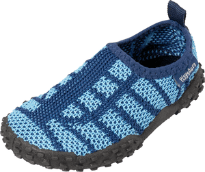 Strick-Aqua-Schuh marine/hellblau