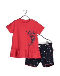 Túnica de 2 piezas para bebés + Shorts rojo brillante