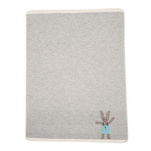 Babydecke Hase Stick grau 70 x 90 cm