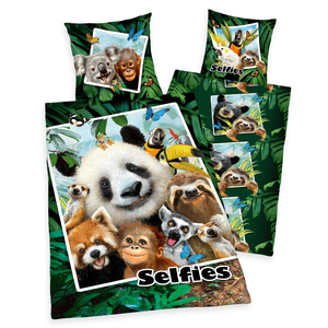 Parure de lit enfant Selfies jungle 135x200 cm