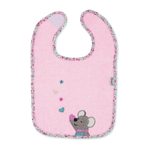 Bavaglino in velcro Mabel rosa tenue