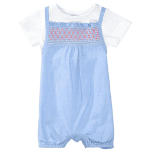 Strampler+Body blue denim