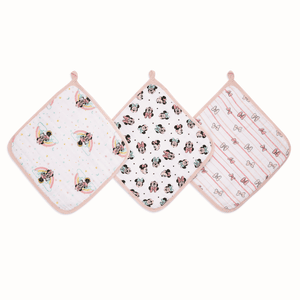 Aden by Aden+Anais® Gant de toilette enfant Disney Minnie rainbows lot de 3