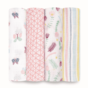 Aden by Aden+Anais® Langes bébé floral fauna lot de 4