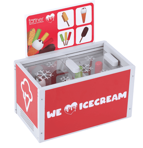 - Il piccolo mercante -  Banco frigo per gelati in legno - langnese