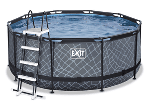 EXIT Stone Pool ø360x122cm mit Filterpumpe, grau