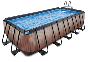 EXIT Wood Pool 540x250x122cm mit Sandfilterpumpe, braun