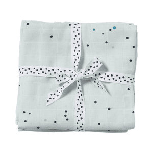 Spucktuch 2er-Pack Dreamy dots Blau