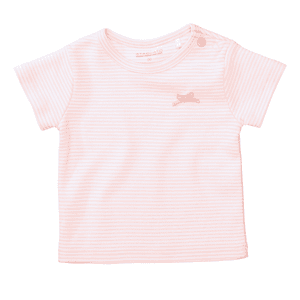 T-Shirt zacht peach gestreept