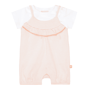 Strampler+Shirt soft peach gestreift