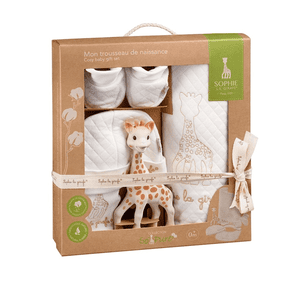 Trousseau de naissance hochet bonnet bavoir Sophie la girafe® So'Pure