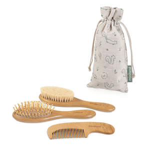 Kit peigne et brosse enfant Chip, brosse de massage bois