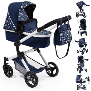 Design Carro de muñecas Combi Neo Vario azul con corazones