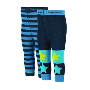 Leggings Twin Pack stripete og stjerner marine