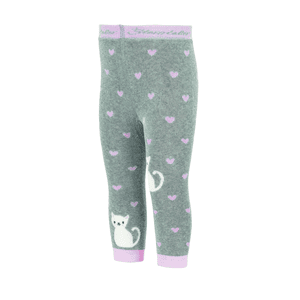 Leggings Katze hellgrau melange