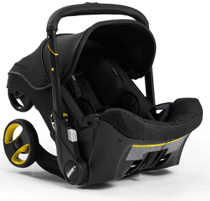 Babyschale Midnight Edition Schwarz mit voll integriertem Fahrgestell, 2 in 1