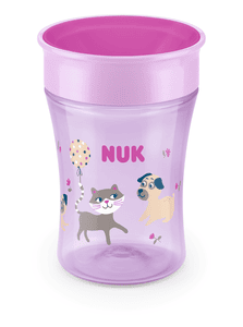 Drikkekopp Evolution Magic Cup fra 8. måned rosa Design: Katt / Hund