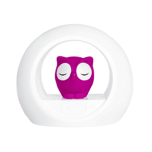 Veilleuse hibou LOU, capteur sonore blanc/rose