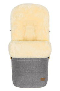 Winterfußsack Bernina Lammfell Hellgrau Melange/Natur