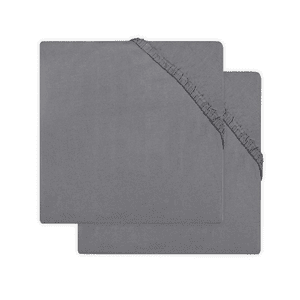 Jersey Laufgitter Spannbettlaken 2er-Pack storm grey 75x95 cm