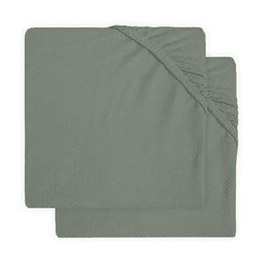 Jersey Laufgitter Spannbettlaken 2er-Pack ash green 75x95 cm