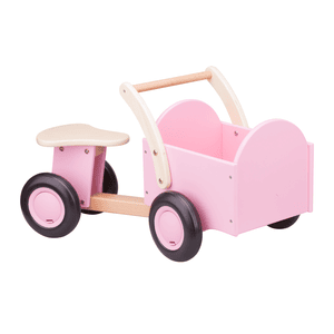 Porteur enfant boîte rose bois