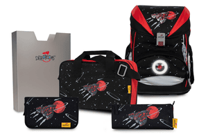 Cartable d'école enfant ErgoFlex Exclusif LED - Red Planet, 5 pièces