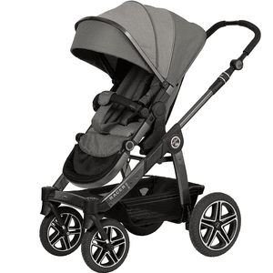 Kinderwagen Racer GTX met handrem kaki dots (414) Framekleur platina