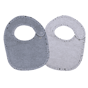 Bavoir enfant At Home bouton-pression gris lot de 2