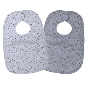 Bavoir enfant bouton-pression étoiles gris lot de 2