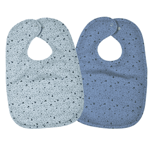 Bavoir enfant bouton-pression baleine bleu lot de 2