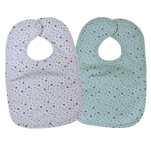 Bavoir enfant bouton-pression étoiles bleu glacier lot de 2