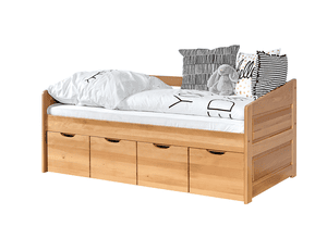Sofabett Mini Micki Buche mit 4 Schubladen inkl. Matratze