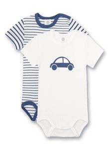 Body enfant manches courtes voiture white pebble lot de 2