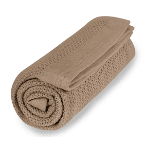 VINTER& BLOOM  Soft Grid GOTS deken Almond Beige