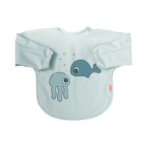 Bavoir enfant manches scratch Sea friends bleu