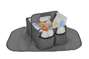 Altabebe Aufbewahrungsbox mit Wickelauflage Baby Caddy Grau