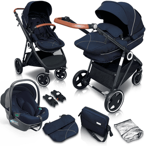 babyGO Poussette trio combinee 3en1 Halime Blue Black Commander en ligne babymarkt