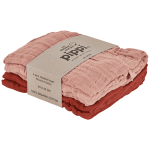 Panni di mussola 4-pack misty rosa