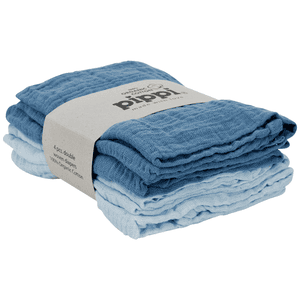 Mousseline doeken 4-pack baby blauw