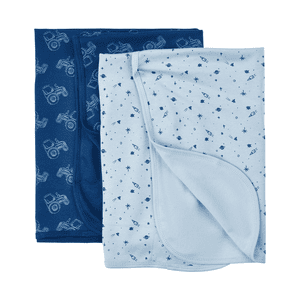 Babydeken 2-pack landgoed blauw