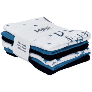 Mousseline doeken 6-pack provinciaal blauw