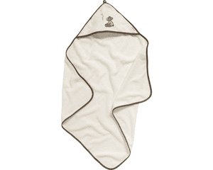 Cape de bain enfant éponge ours beige