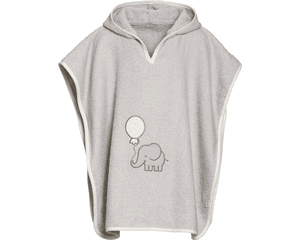 Frottee-Poncho Elefant grau