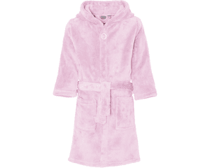 Fleece-Bademantel uni rosa