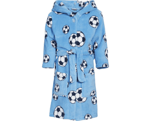 Fleece badjas voetbal blauw