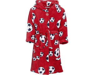 Peignoir de bain enfant polaire football rouge