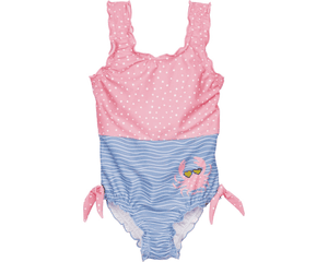 Traje de baño de protección UV cáncer azul-rosa